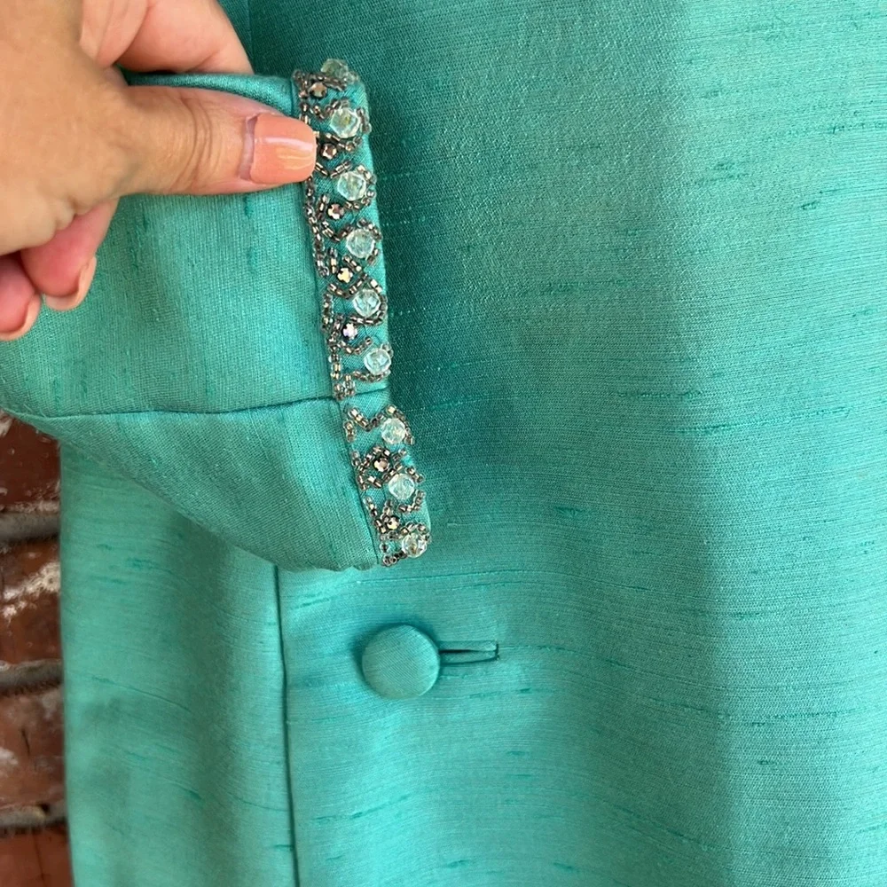 Gus Mayer teal vintage dress size 14 - Picture 8 of 13